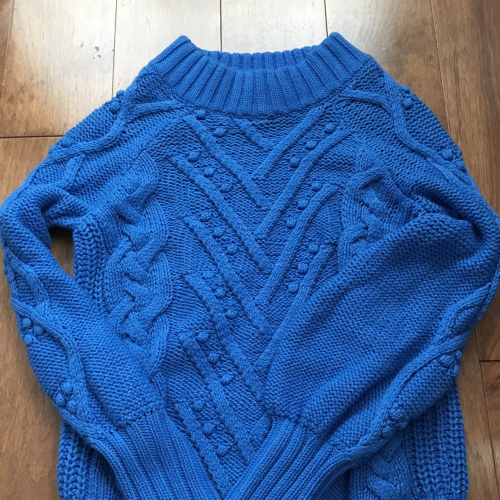 Loft stitchy sweater blue, XS NWOT